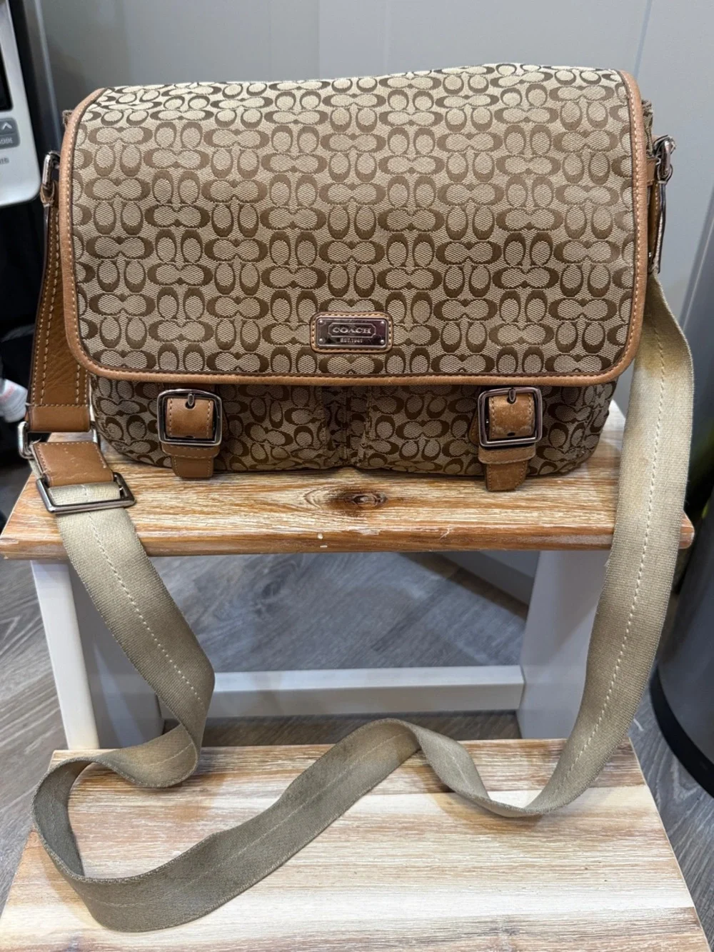 Coach Brown Signature Crossbody Messenger Bag